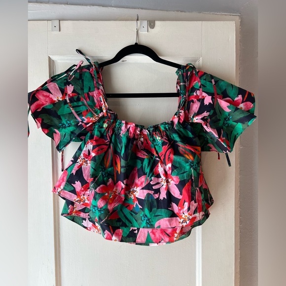 Marissa Webb Leona Off Shoulder Top Tropical S - Picture 4 of 9